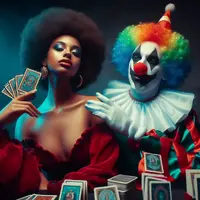 Payaso Con Cartas Magic The Gathering Y Mujer [070].jpg