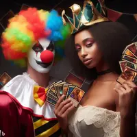 Payaso Con Cartas Magic The Gathering Y Mujer Marrón [002].jpg