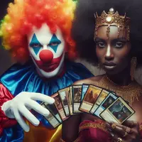 Payaso Con Cartas Magic The Gathering Y Mujer Marrón [030].jpg