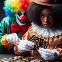 Payaso Con Cartas Magic The Gathering Y Mujer Marrón [054].jpg
