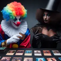 Payaso Con Cartas Magic The Gathering Y Mujer Negra [083].jpg