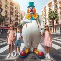 Payaso Gordo Con Hijas E Hijo En Valencia [041].jpg