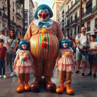 Payaso Gordo Con Hijas E Hijo En Valencia [017].jpg