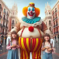Payaso Gordo Con Hijas E Hijo En Valencia [035].webp