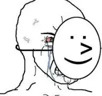 llorando con máscara meme | Pegatina